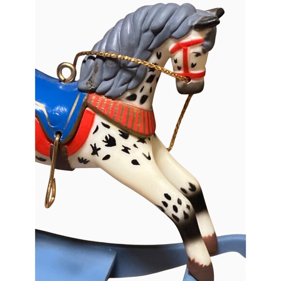 Hallmark 1984 Rocking Horse Ornament With Gold Bridle & Saddle - Picture 2 of 12